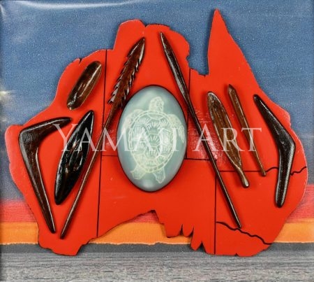Keith clarke-Framed mini Artefacts with Carved egg
